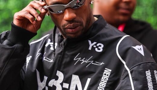 Travis Scott が Y-3 x NEIGHBORHOOD Racing Jacketを着用し、adidas