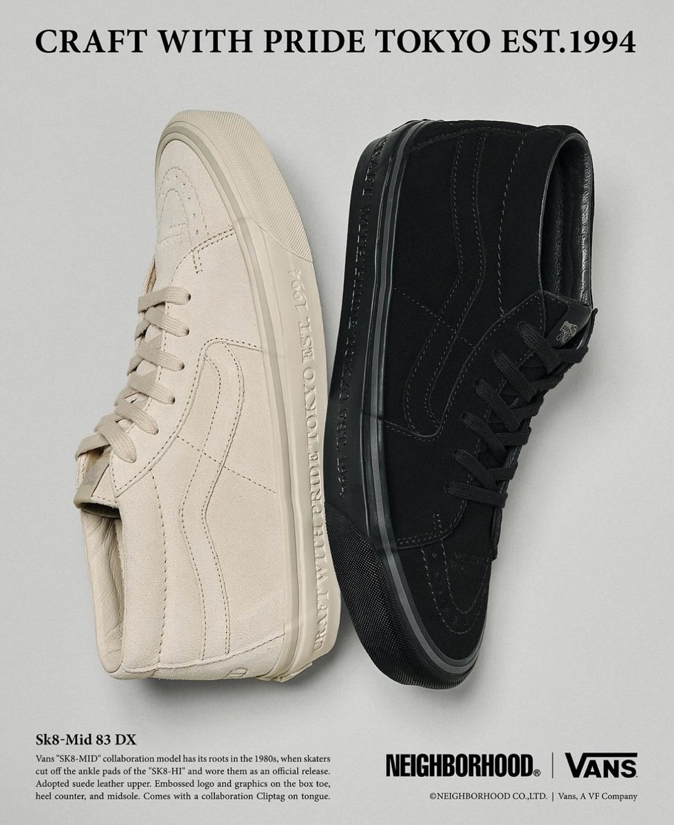 NEIGHBORHOOD®︎ × VANS 『SK8-MID 83 DX』が国内12月23日に発売 | UP