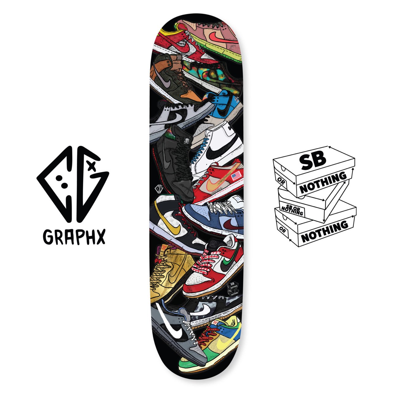 Nike SB OR NOTHING × CARTERGRAPHX Dunks Boardが国内2月26日に発売