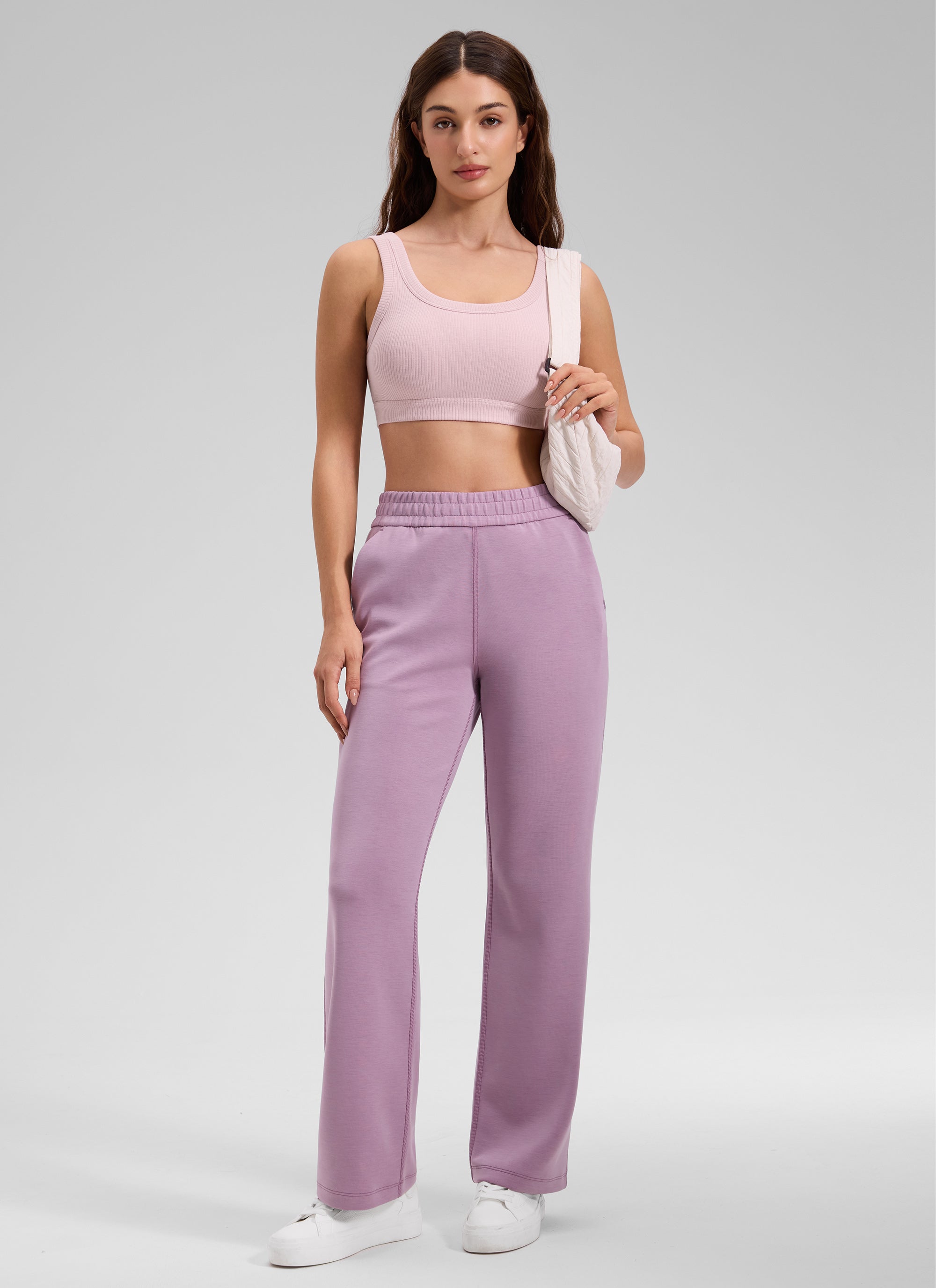 CRZ YOGA Women U Back Wireless Medium Impact Ribbed Sports Bras