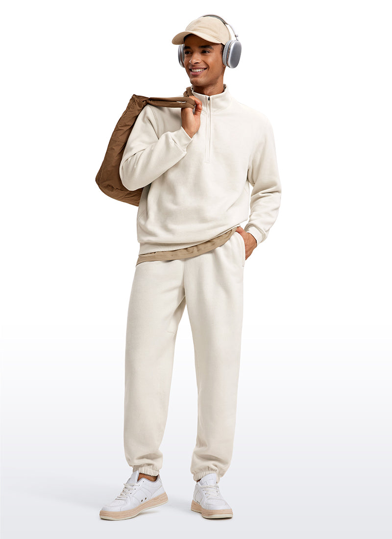 CRZ YOGA Men's Casual Relaxed Fit Fleece Lined Sweatshirts Mock