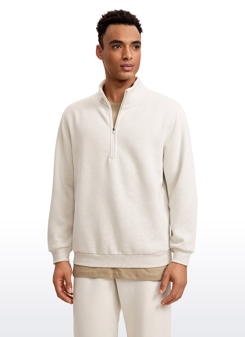 CRZ YOGA Men's Casual Relaxed Fit Fleece Lined Sweatshirts Mock