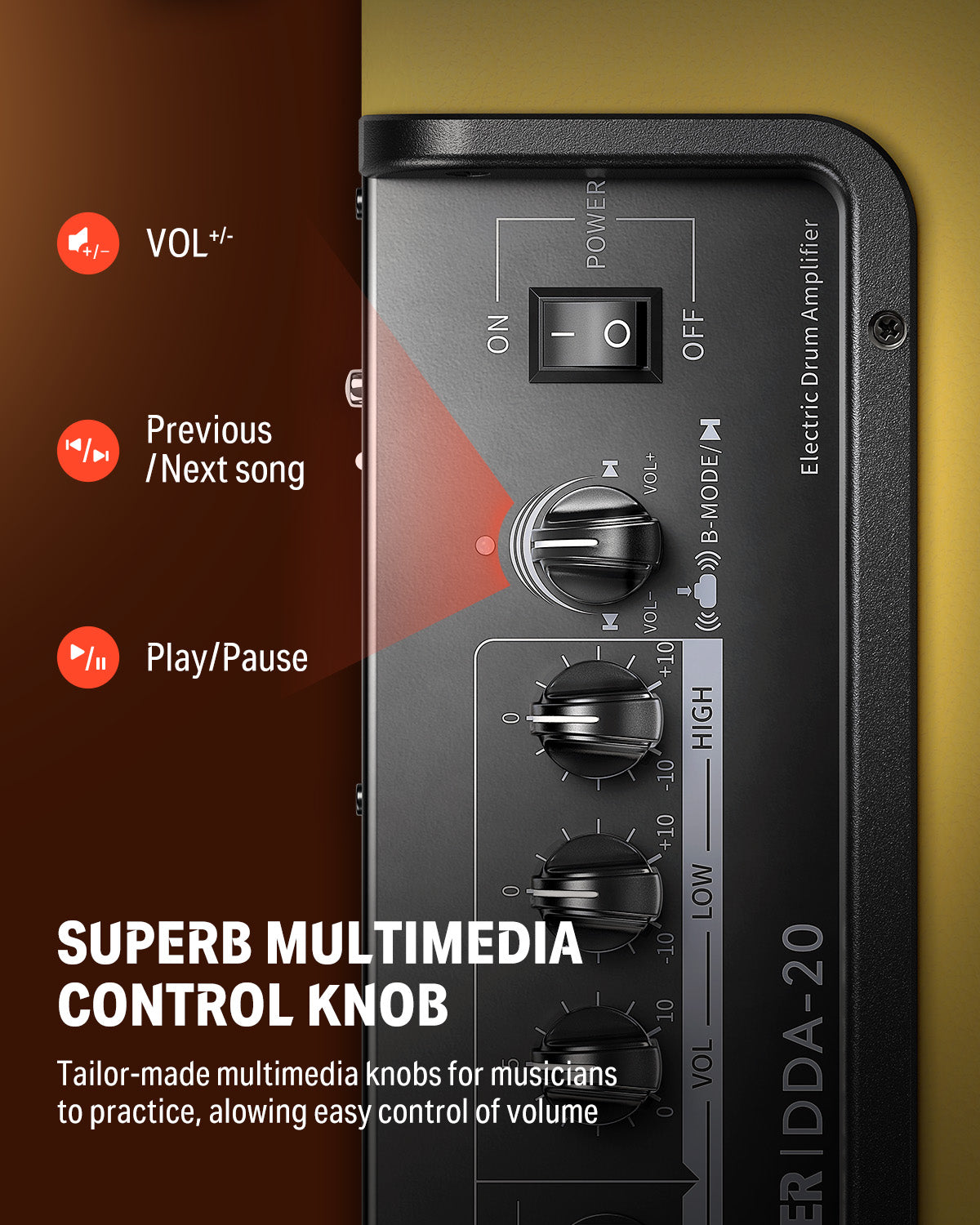 DDA-20 Mini Drum AMP 20W Wireless Portable Keyboard Speaker Donner