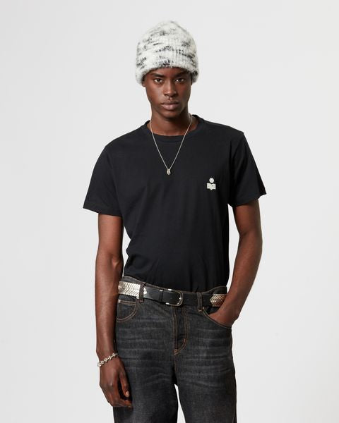 Zafferh Tee-Shirt Man black and ecru | ISABEL MARANT Official