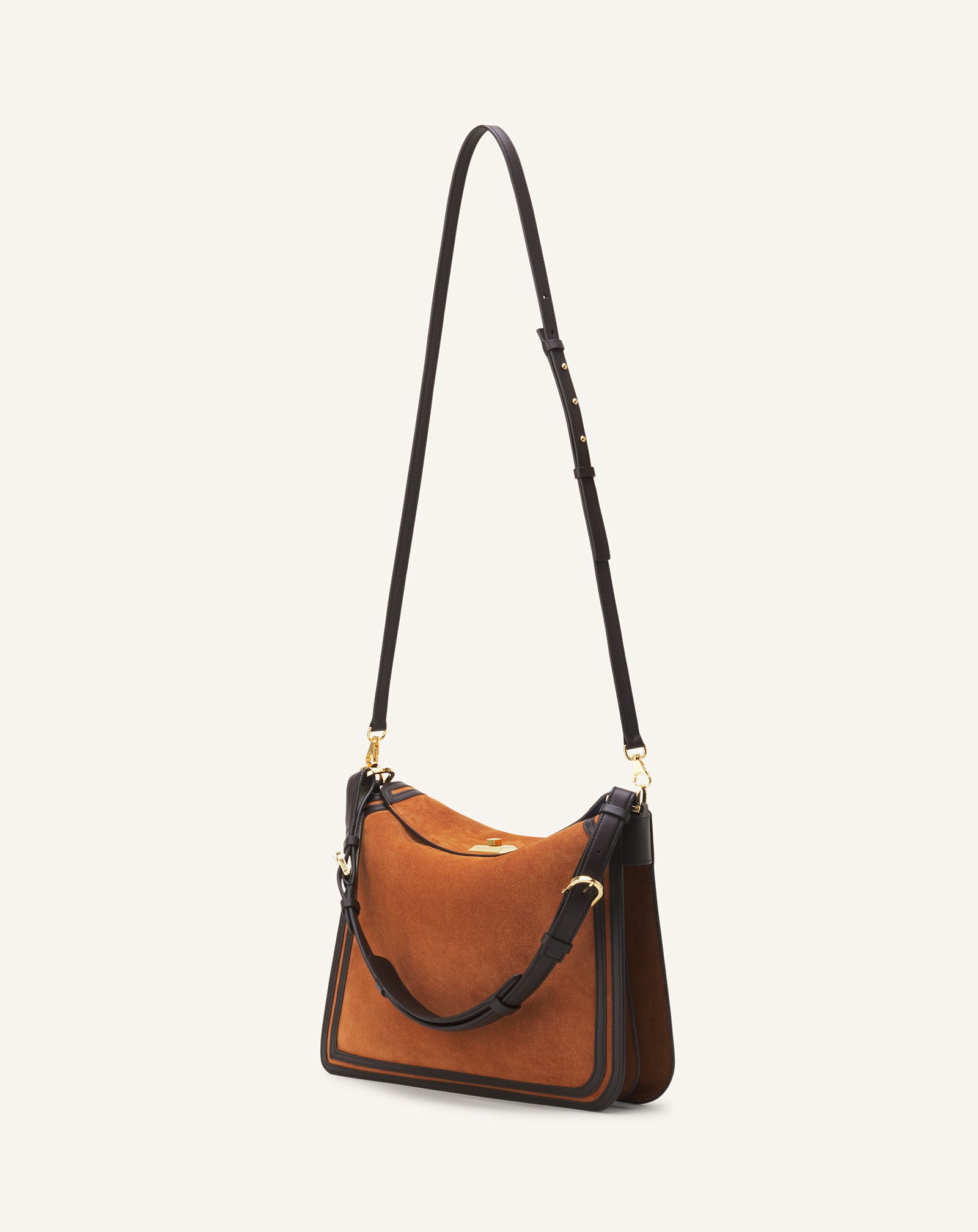 Brown Compagnon Asymmetrical Bag In Suede | Lanvin