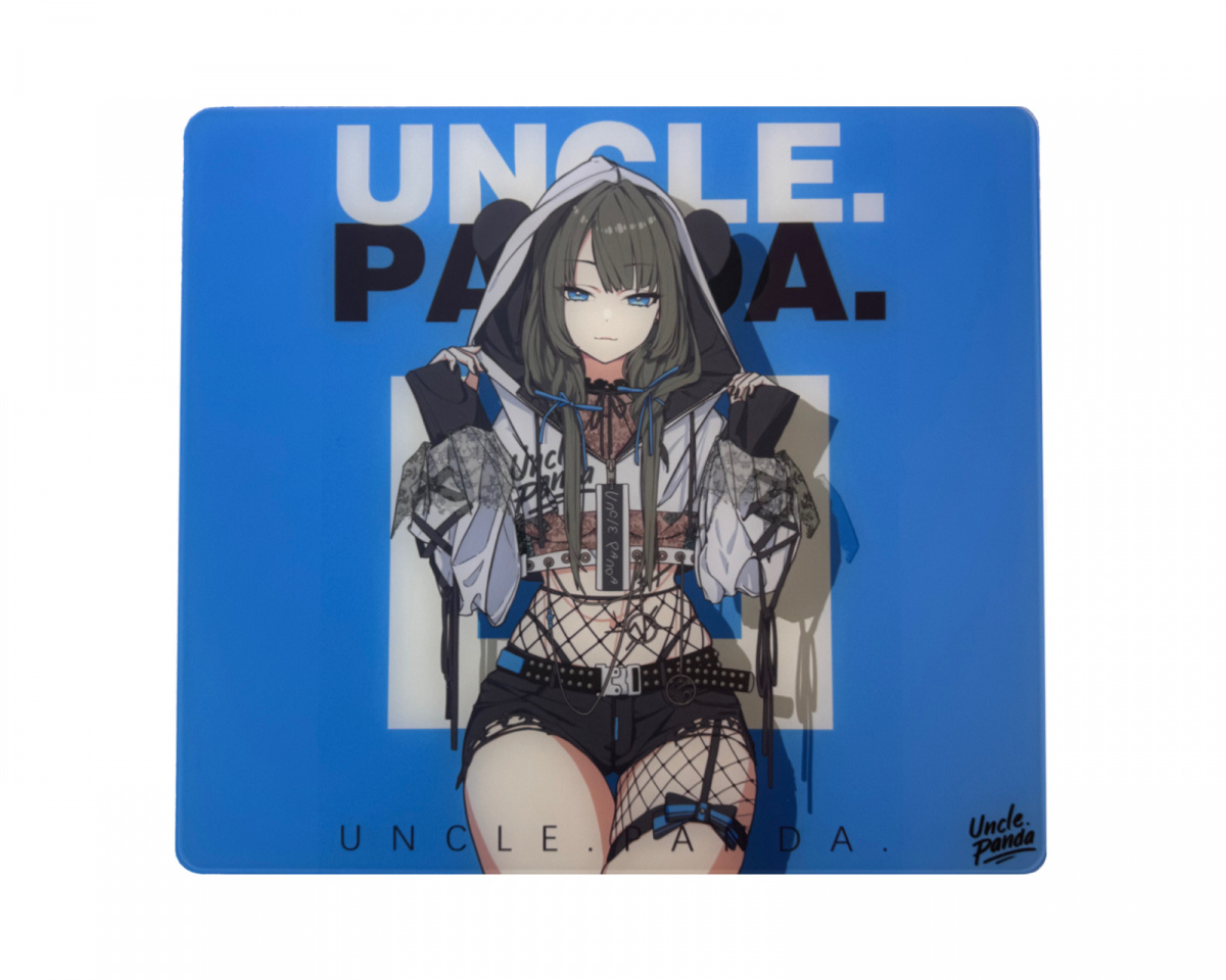 Uncle Panda Blue Glass Mousepad - us.MaxGaming.com