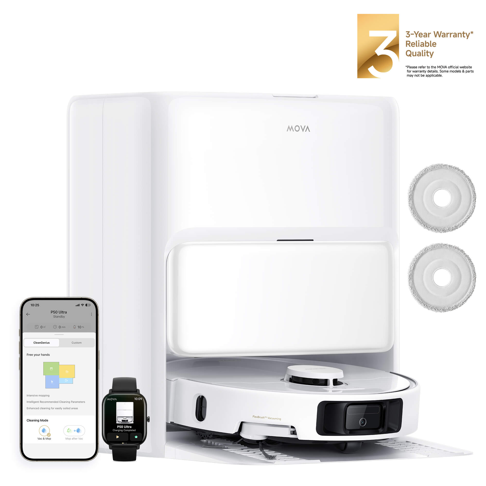 MOVA P50 Ultra Robot Vacuum with 19,000Pa Suction & Smart Mop