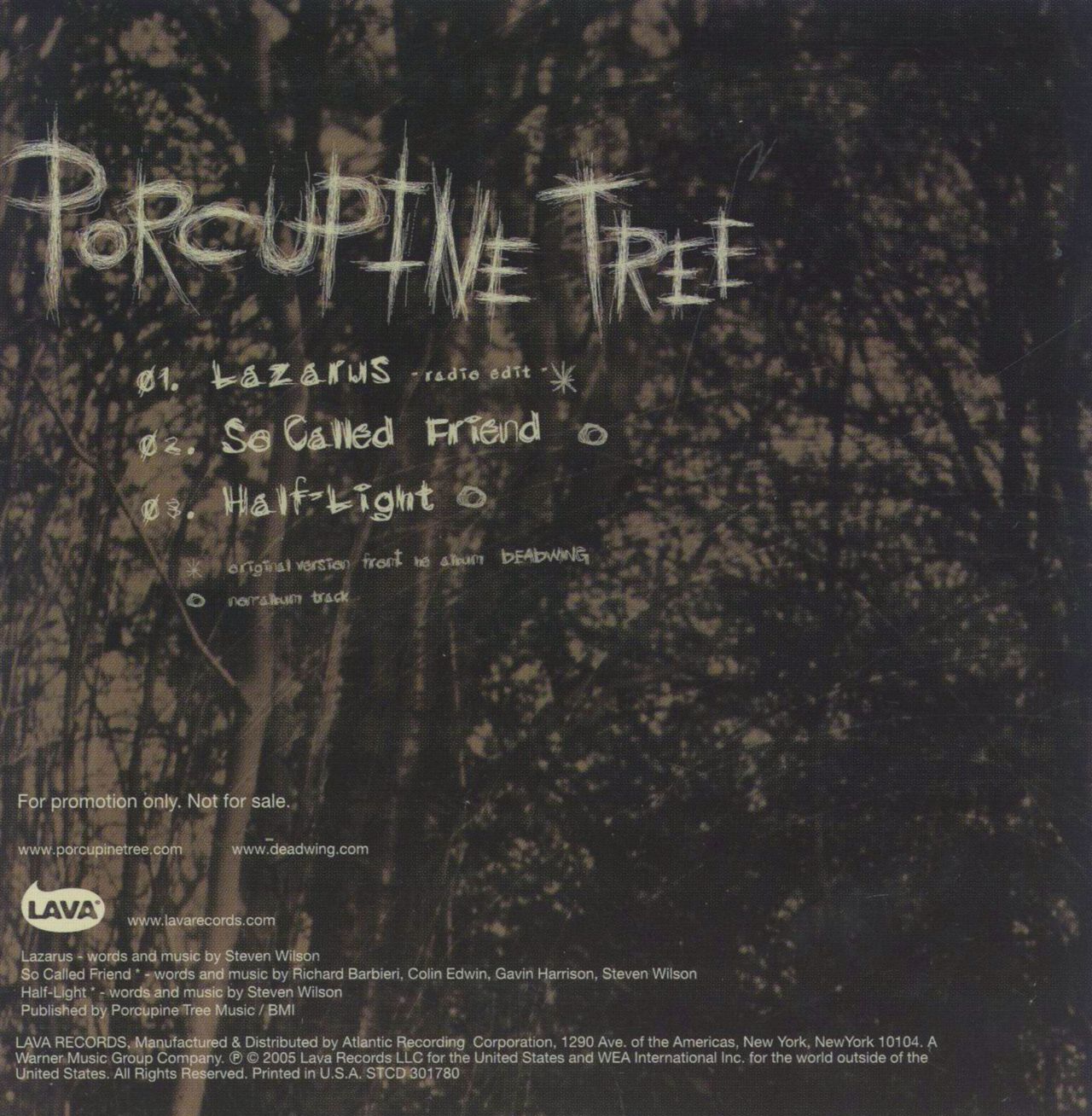 Porcupine Tree Lazarus US Promo CD single — RareVinyl.com
