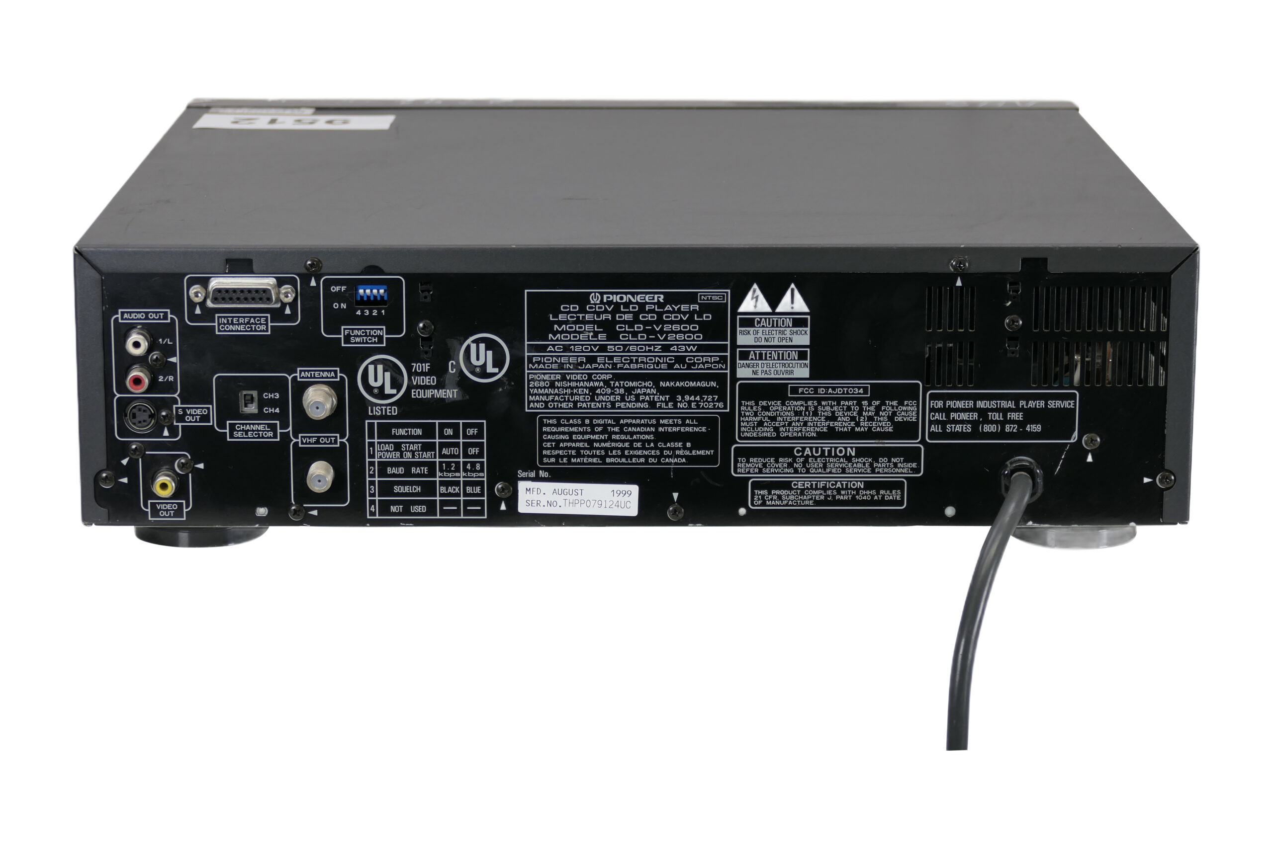 Pioneer CLD-V2600 | Compact Disc / CD Video (CDV) / LaserDisc