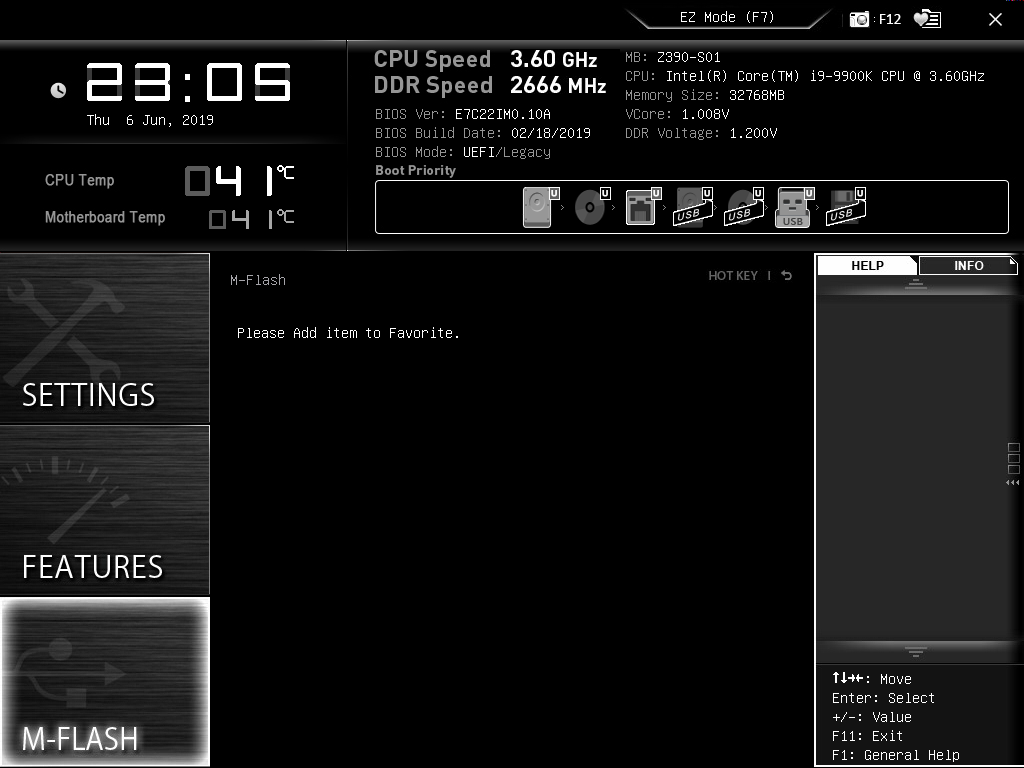 MSI Z390-S01 – Remove Before Flight
