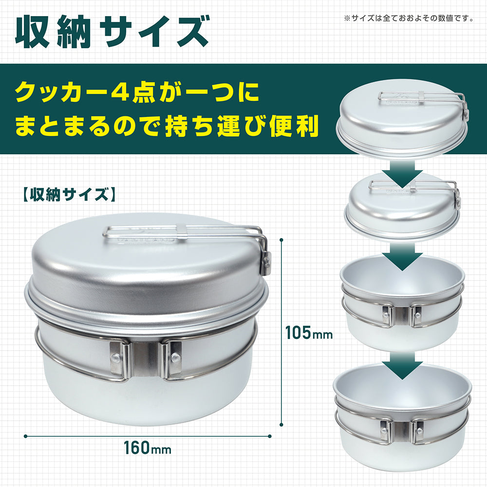 クッカー4点セット | キャンプ用品・クッカーの通販ならVASTLAND