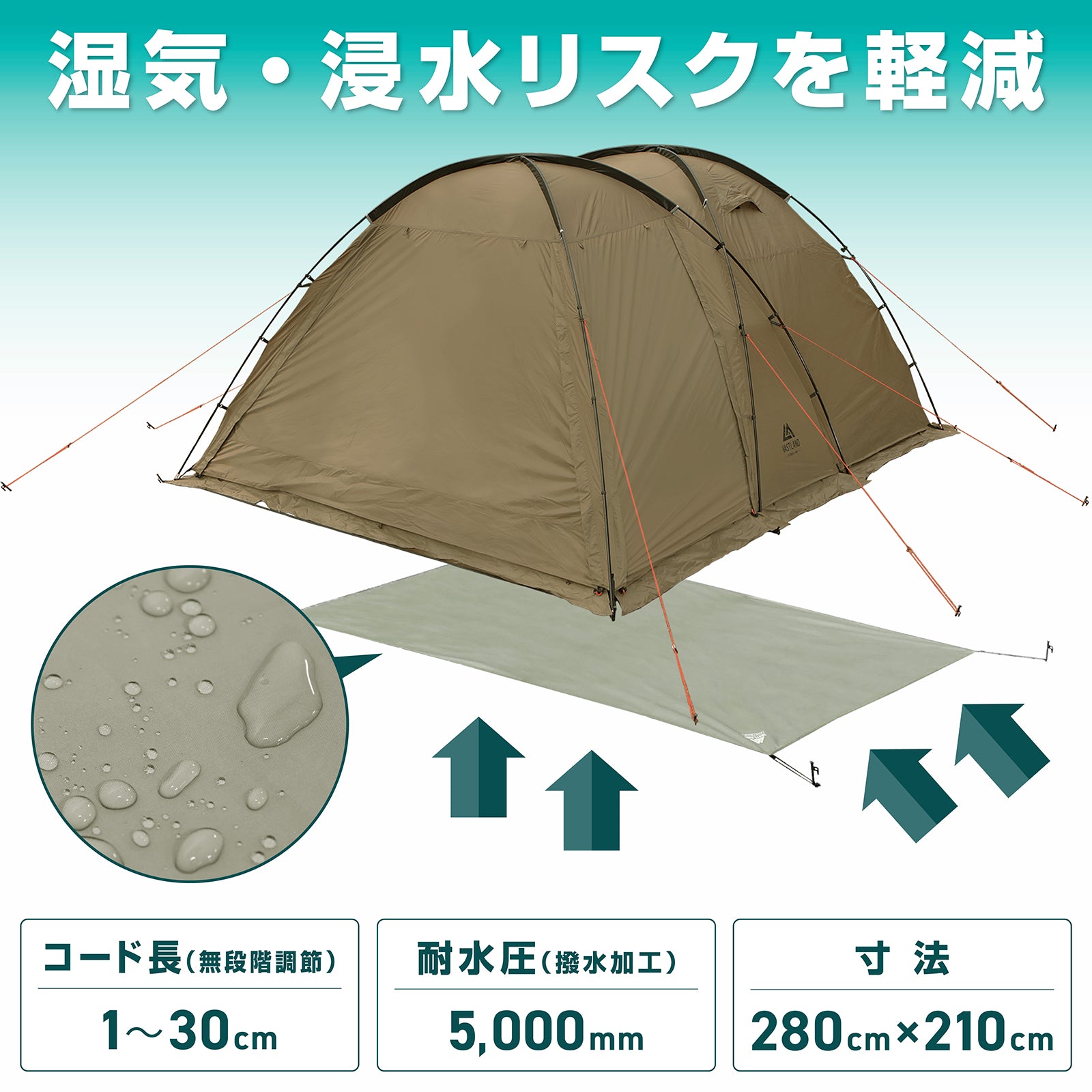 グランドシート 280cm×210cm | キャンプ用品の通販ならVASTLAND