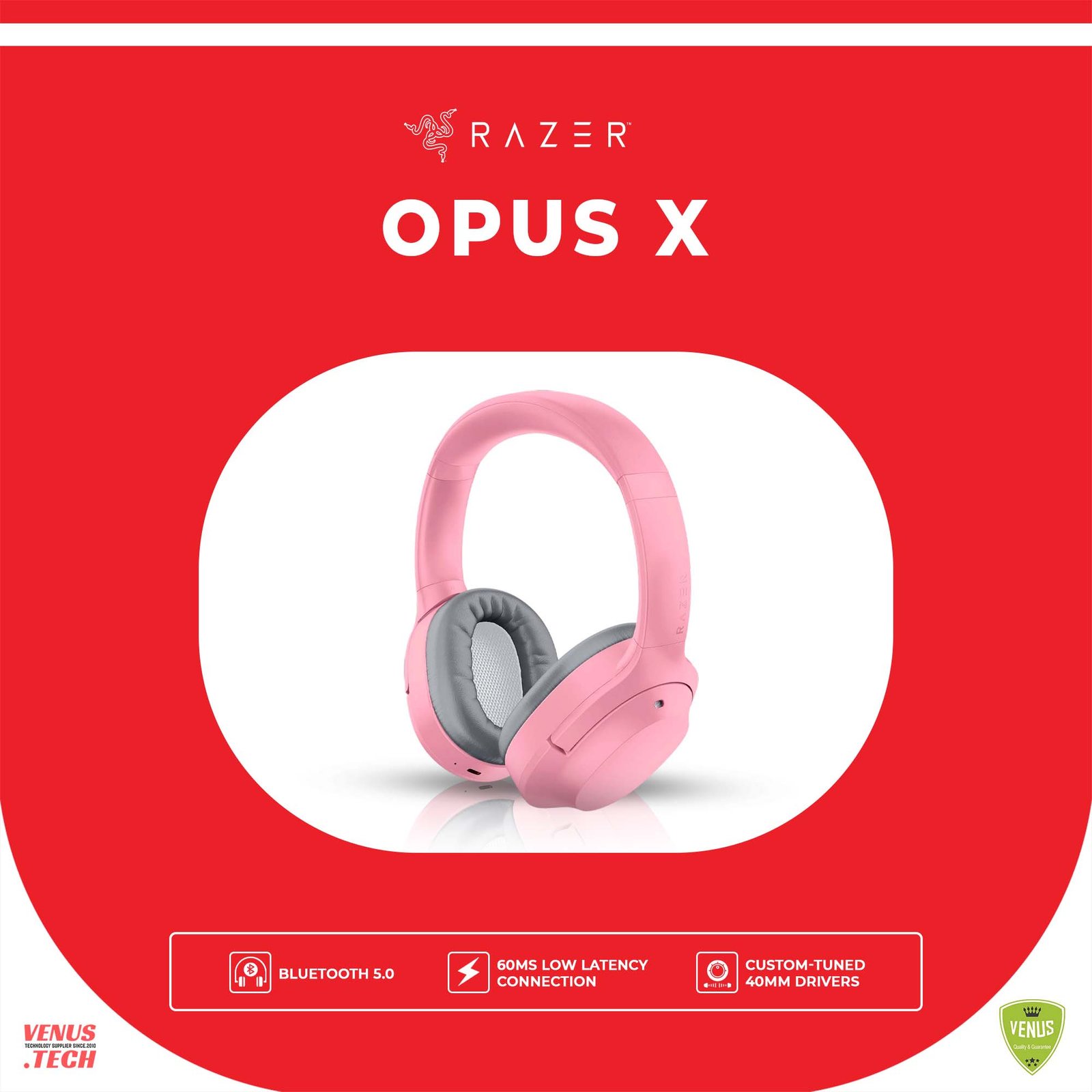 Razer Opus X – Quartz – Active Noise Cancellation Gaming Wireless