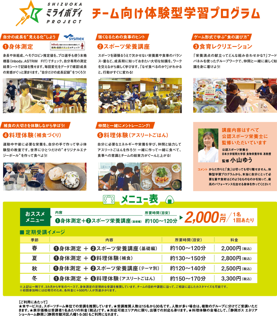 3社連携サービス「SHIZUOKAミライボディプロジェクト」提供開始の