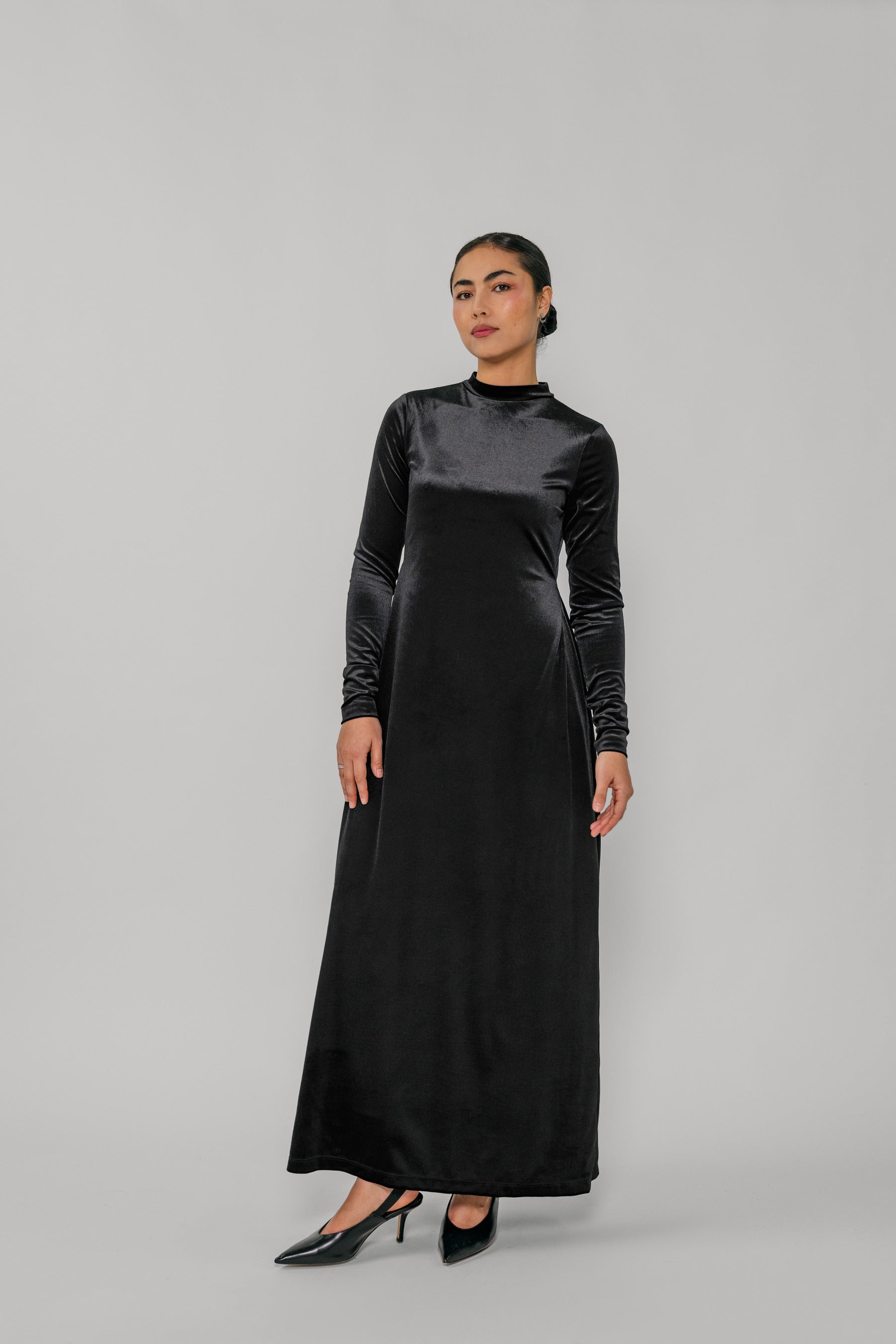 Velvet Dress Black | VELA Scarves – Vela