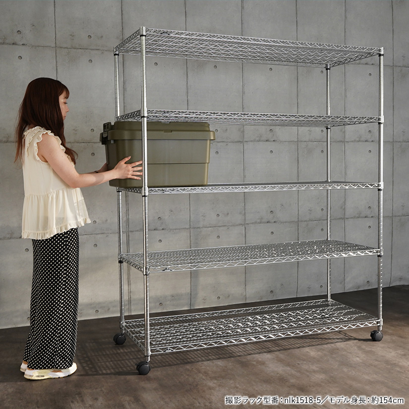 25mm] 幅180 5段 (幅182.5×奥行61×高さ179.5cm) ルミナススチール