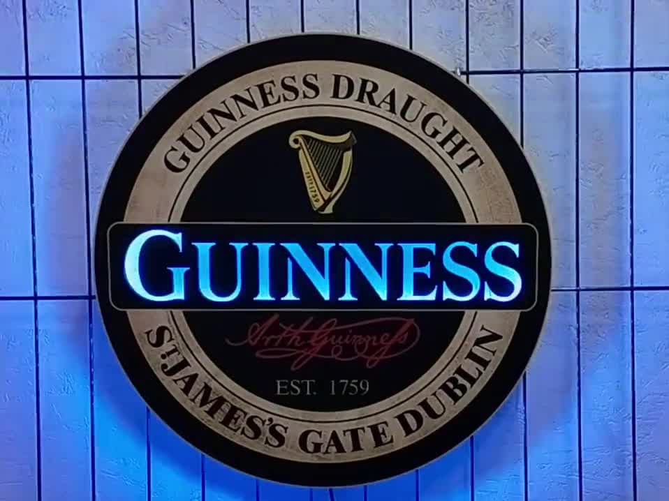 Guinness ビール ギネス ネオン パブミラー サイン 看板 照明 ギネス