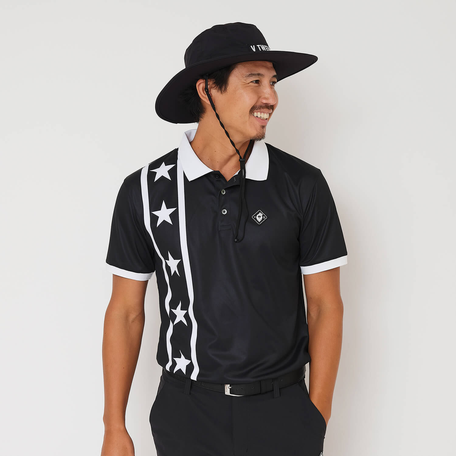 V12] ゴルフ メンズ ポロシャツ 吸水速乾 VERTICAL STAR POLO | 【公式