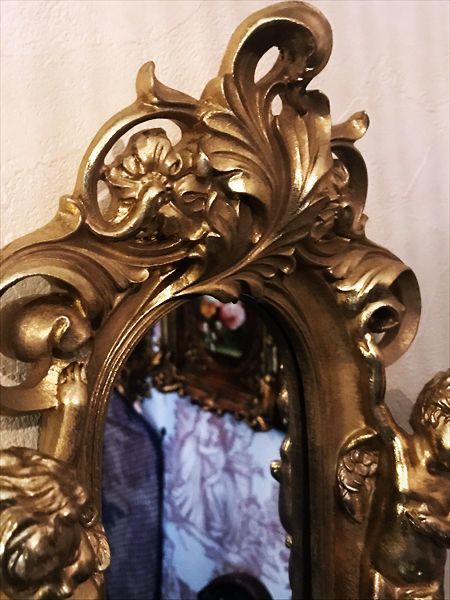 天使壁掛け鏡 エンジェルウォールミラー GOLD 淑女雑貨Toe Cocotte