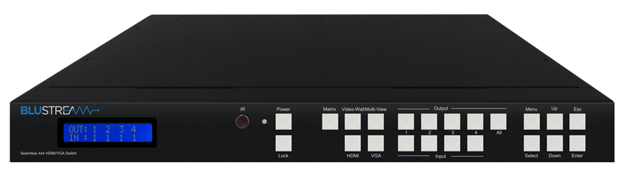 エーディテクノ、Blustreamの4入力4出力HDMI/VGAマルチビューワ