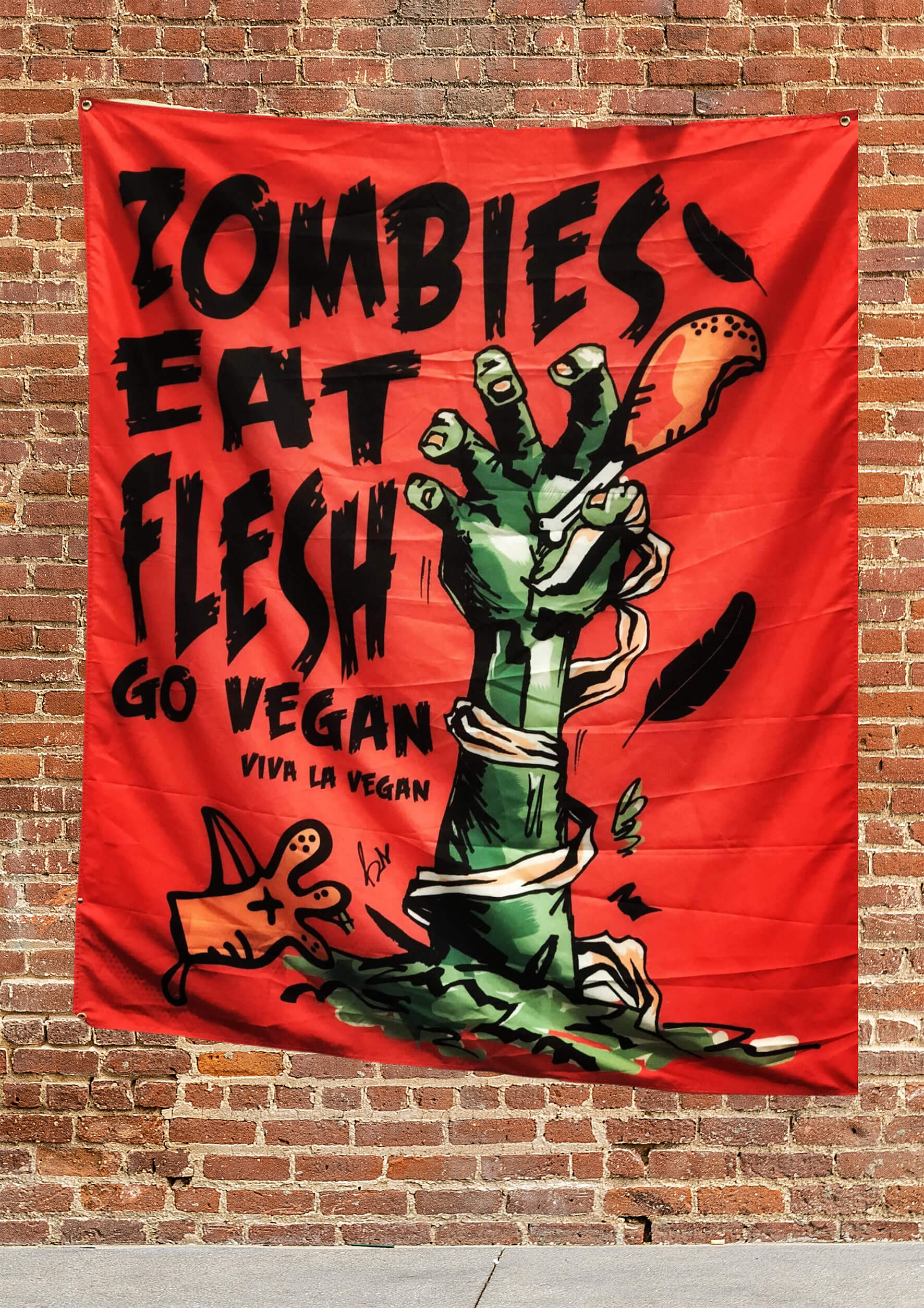 Statement Flag: Zombies Eat Flesh | Viva La Vegan