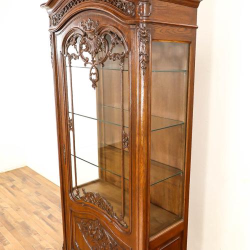 フレンチアンティーク ショーケース キャビネット 飾り棚 オーク材