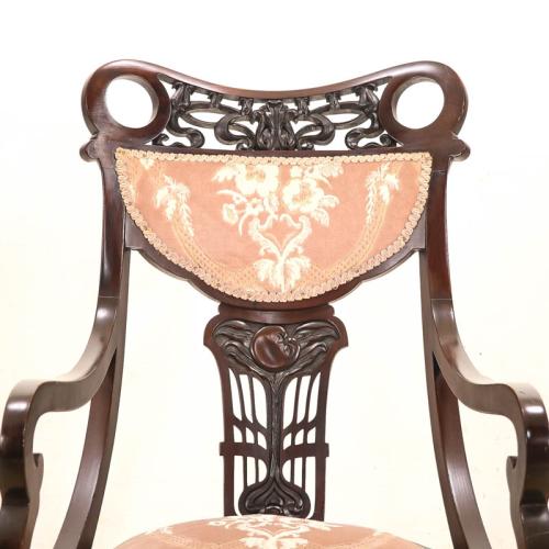 イギリスアンティーク アームチェア 肘掛け椅子 マホガニー材 v_54772c