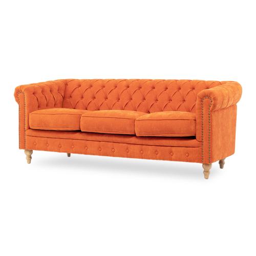 VCシリーズ 3人掛けソファ オレンジ 布地 ナチュラルレッグ VC3F262N