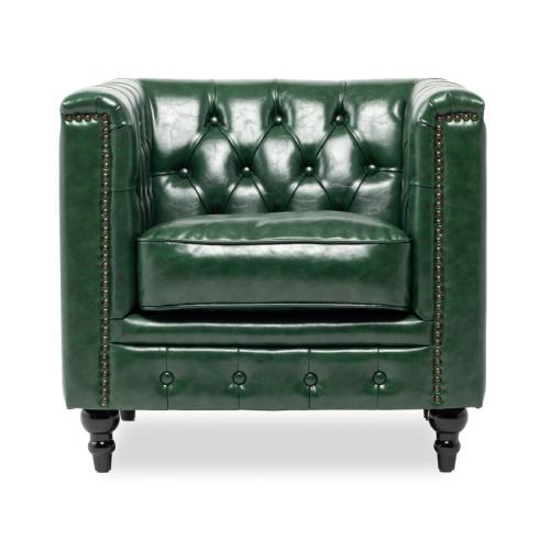 VMシリーズ 1人掛けソファ シングルソファ グリーン 合皮 VM1P91K