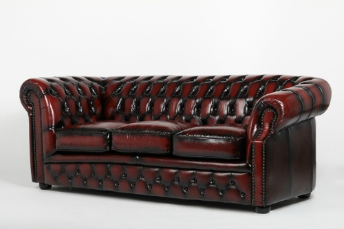 5人掛けソファ L型ソファ アンティークレッド 本革 連結金具付き