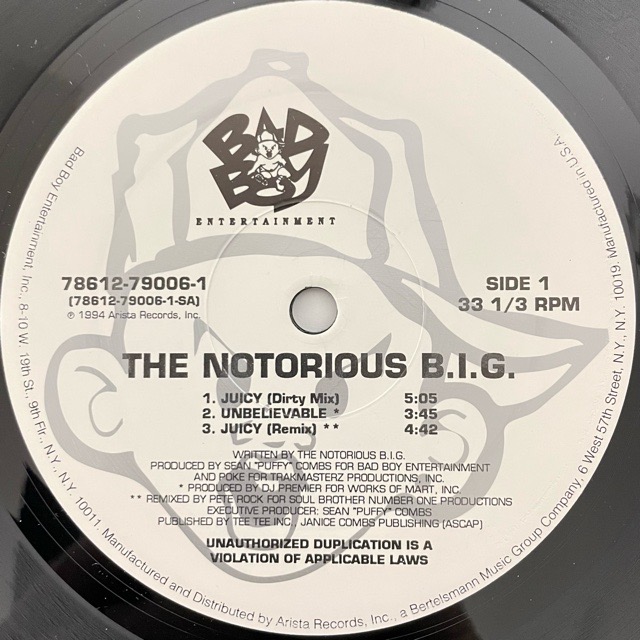 The Notorious B.I.G.｜Juicy (12)｜レコード通販｜vivrantdiscstore