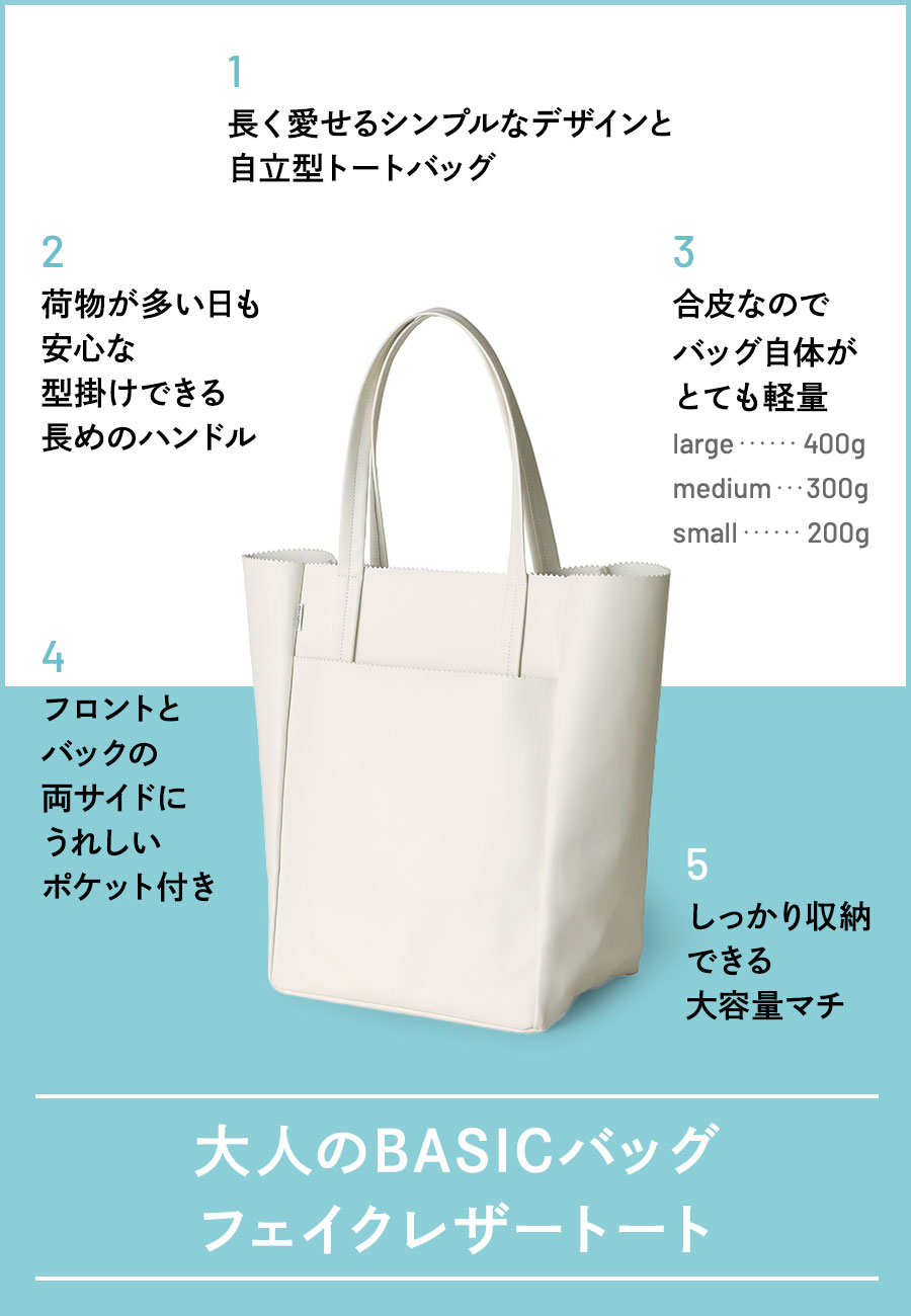 Plantation 大人のBASICバッグ フェイクレザートート | NEWS ニュース