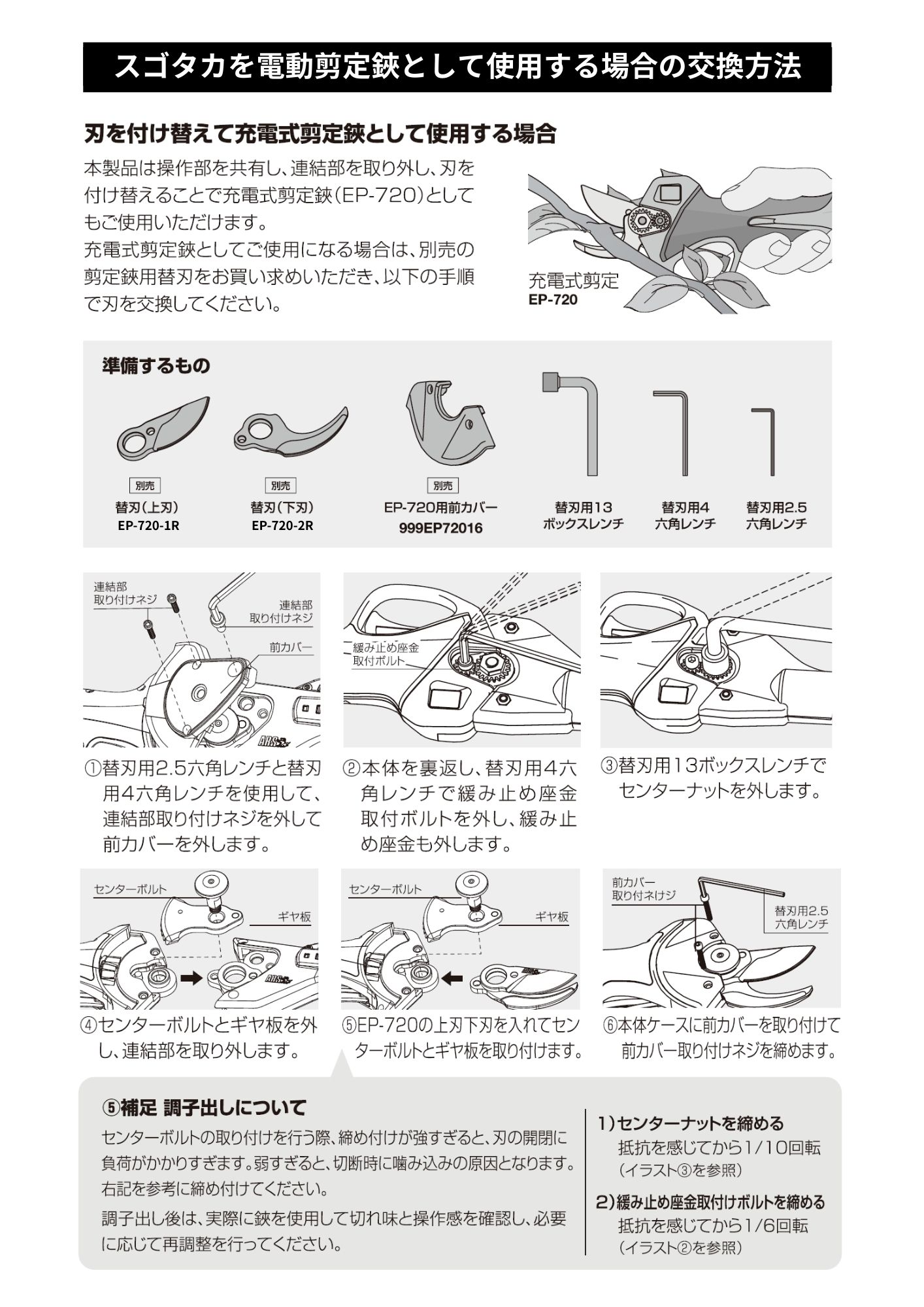 スゴタカ電動剪定鋏交換セット｜アルス《公式》園芸刃物ショップ