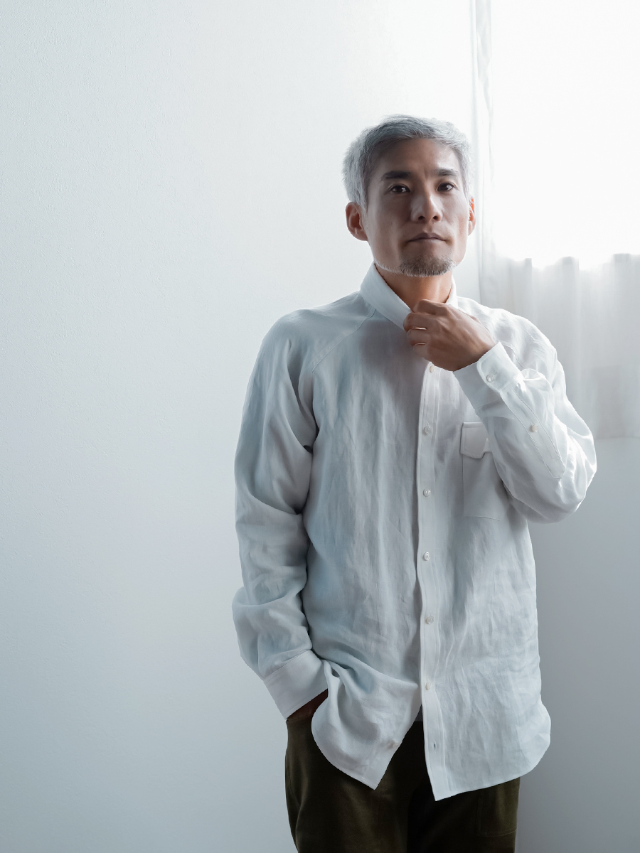 リネンシャツ】リネン好きが愛用 ラグランスリーブシャツ / 白色 t060a