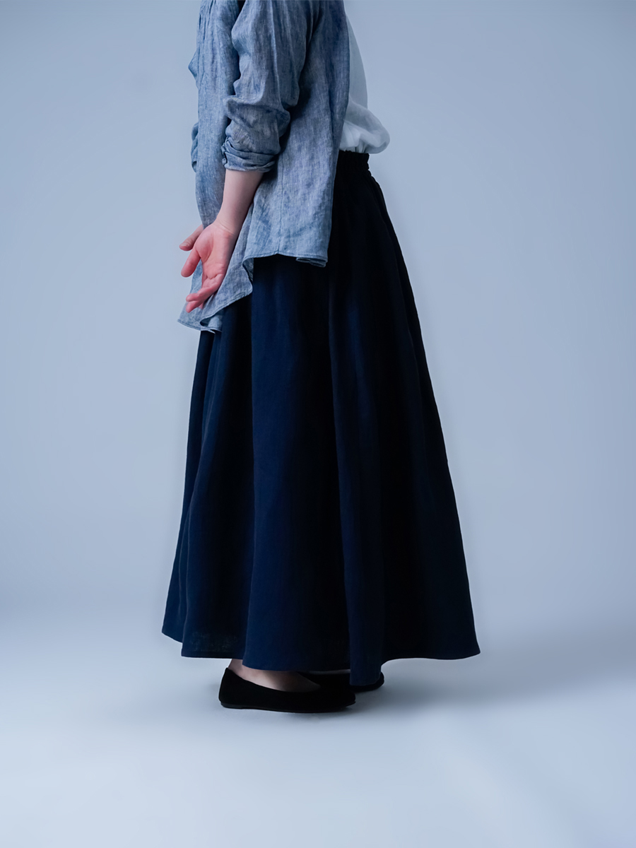 リネンスカート】ニュアンスのあるシワ感が魅力 大人のための リネン