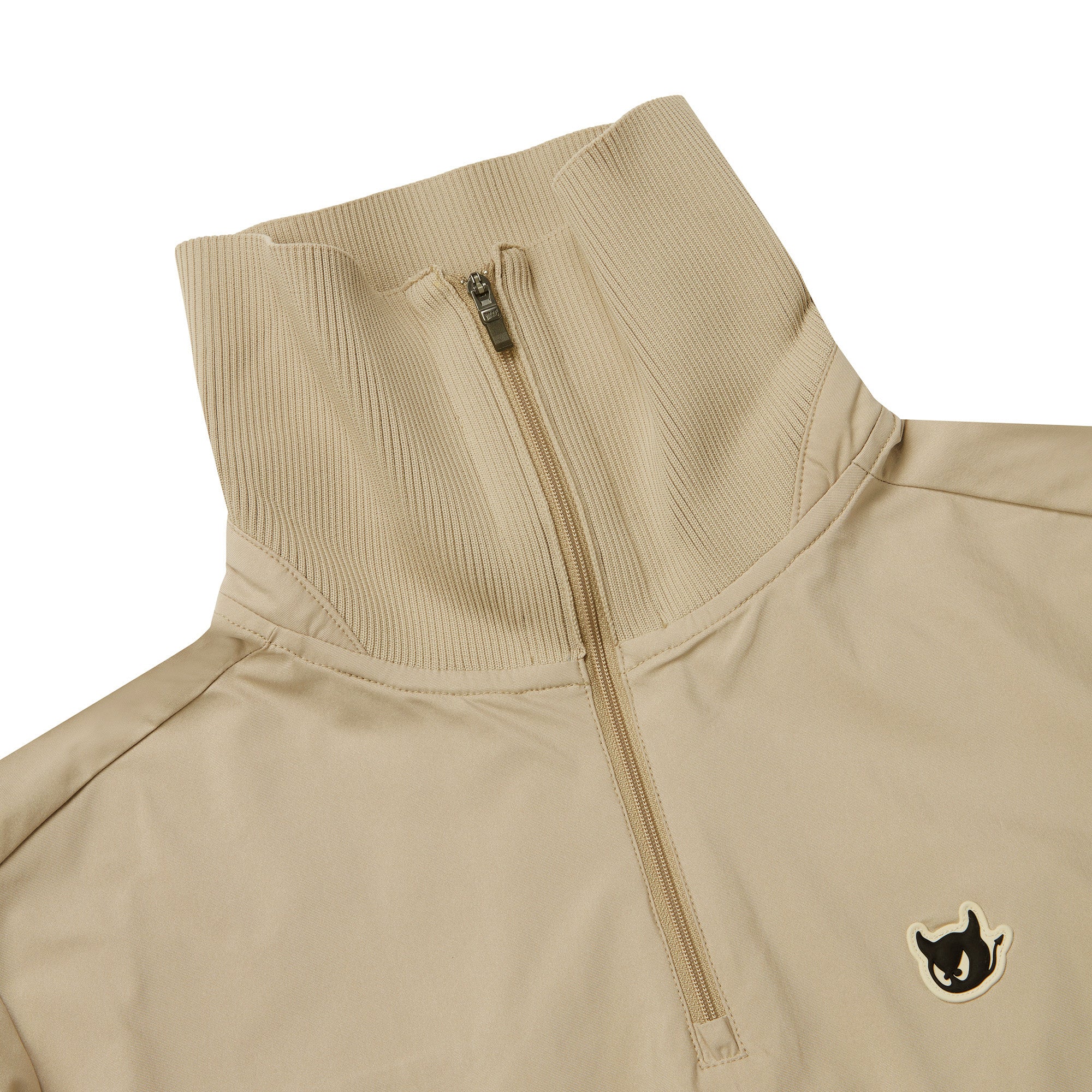 WOMEN トリコットタフタハーフジップ ブラック