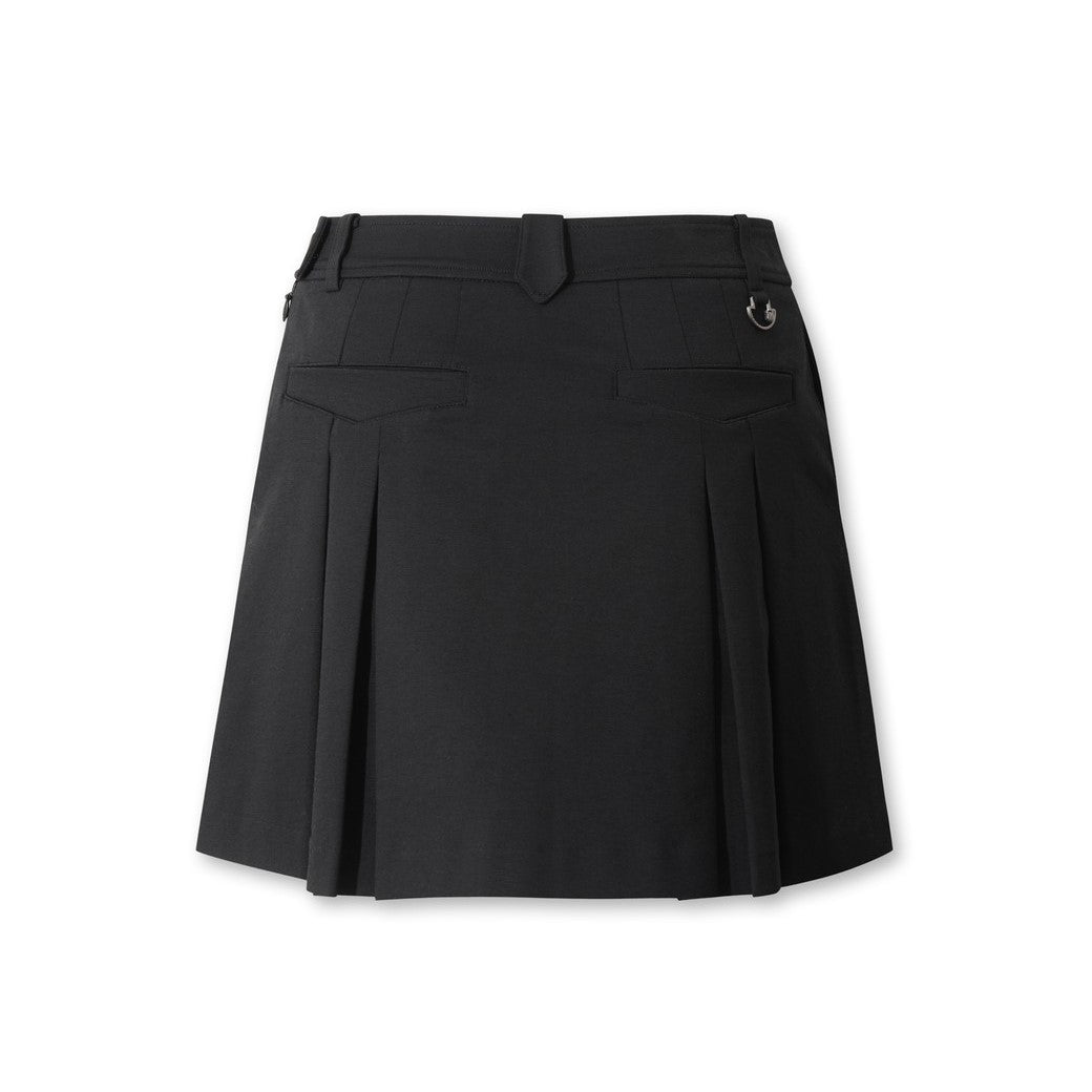WAAC ブラック プリーツスカート 24 WOMEN タックプリーツスカート ブラック