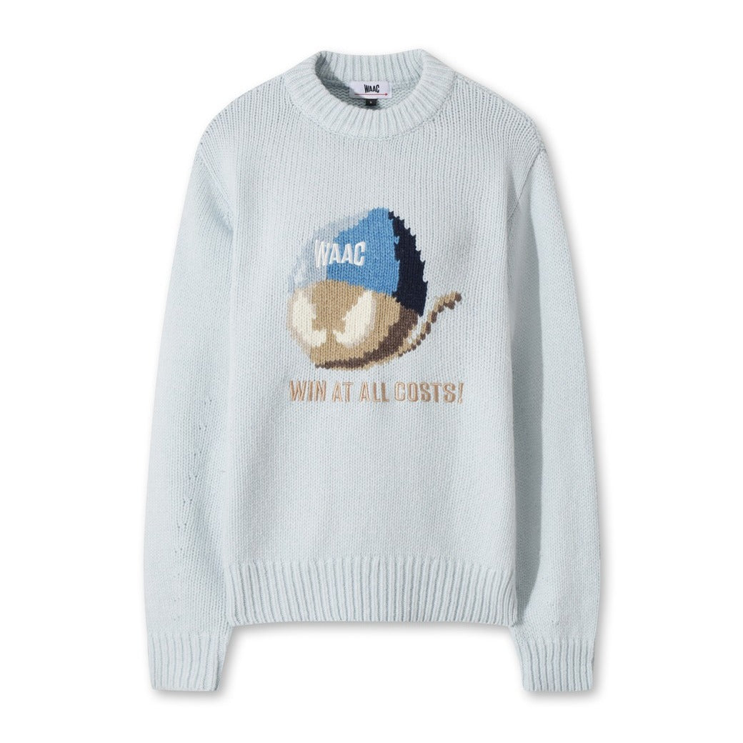 WAAC ニット レディース WAAC 【美品】ワック セーター ミントブルー系 ニット ロゴ レディース
