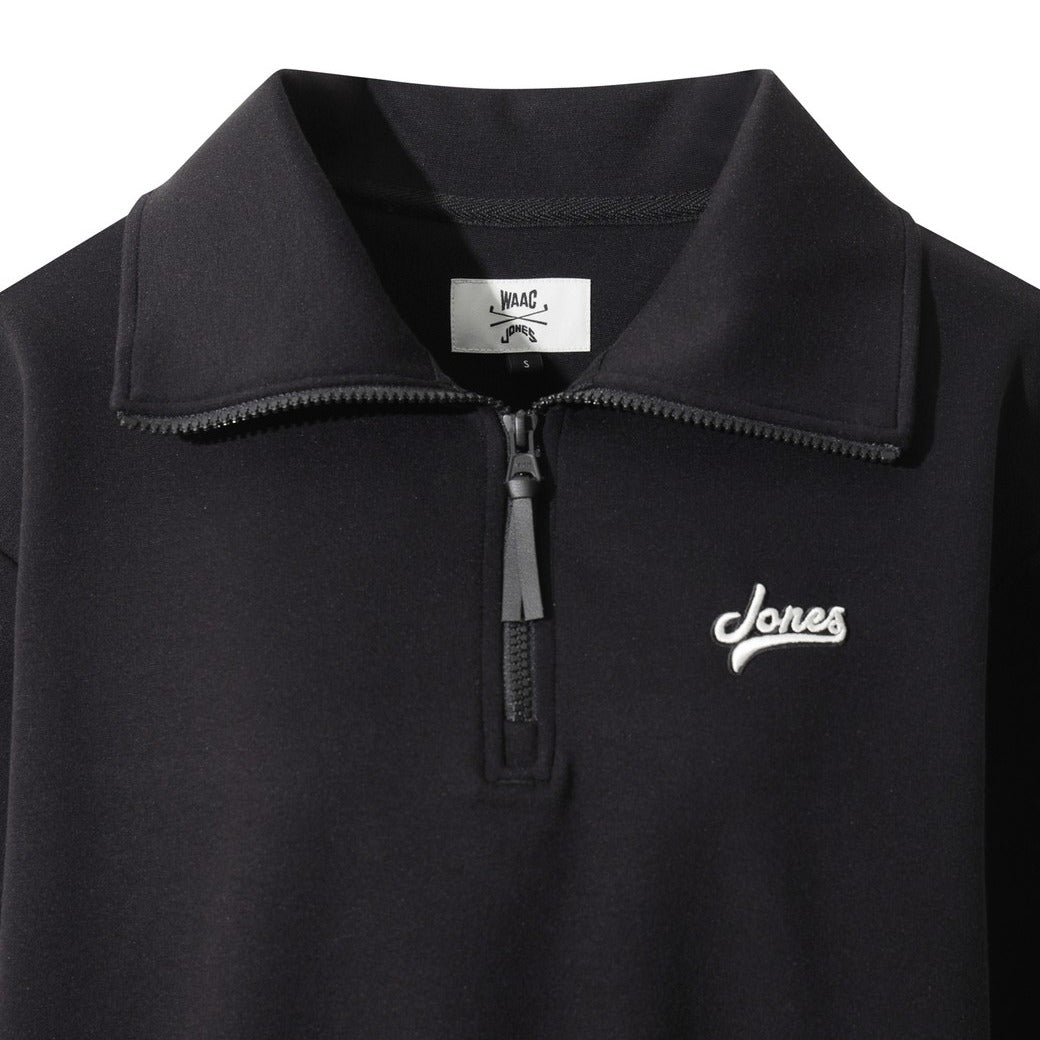 WAAC X JONES】WOMEN ハーフジップスウェットシャツ ブラック