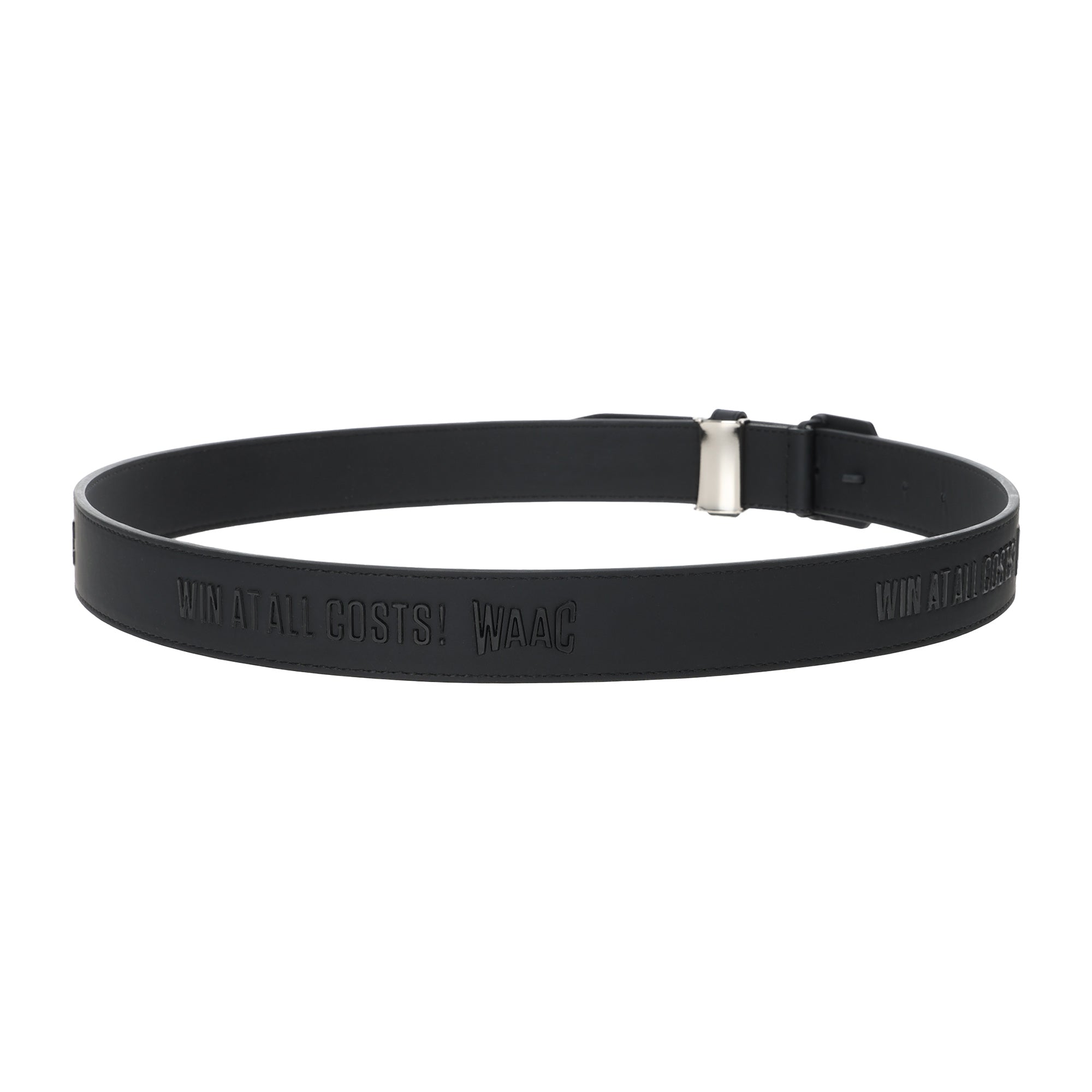 MEN ロゴバックルベルト ホワイト