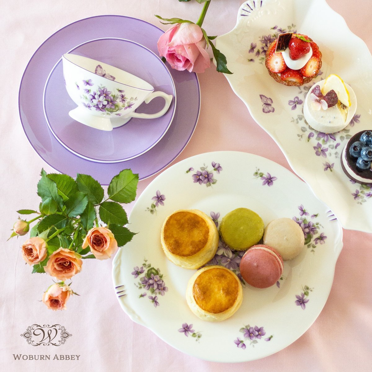 正規輸入品 エインズレイ イングリッシュバイオレット 大皿 B&B