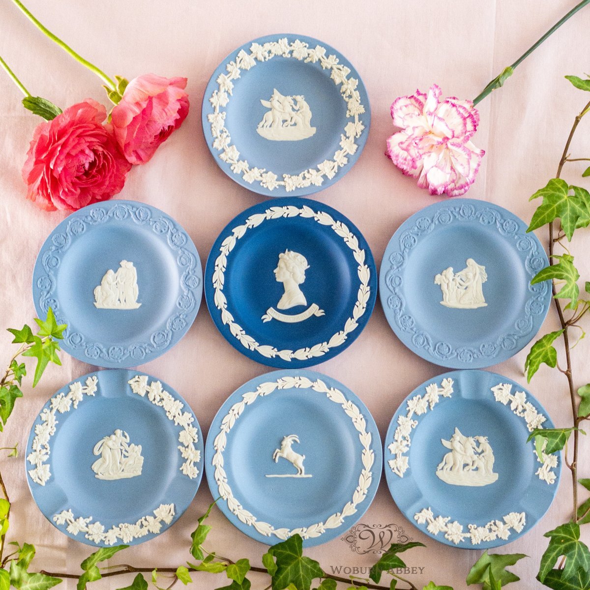 美品 アンティーク イギリス製 ウェッジウッド ジャスパーウェア 小物