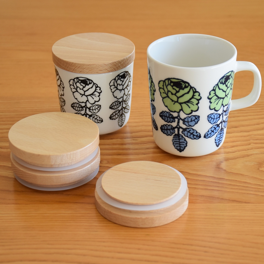 marimekko 】ヴィヒキルースのマグカップとラテマグ用の木蓋を買いまし