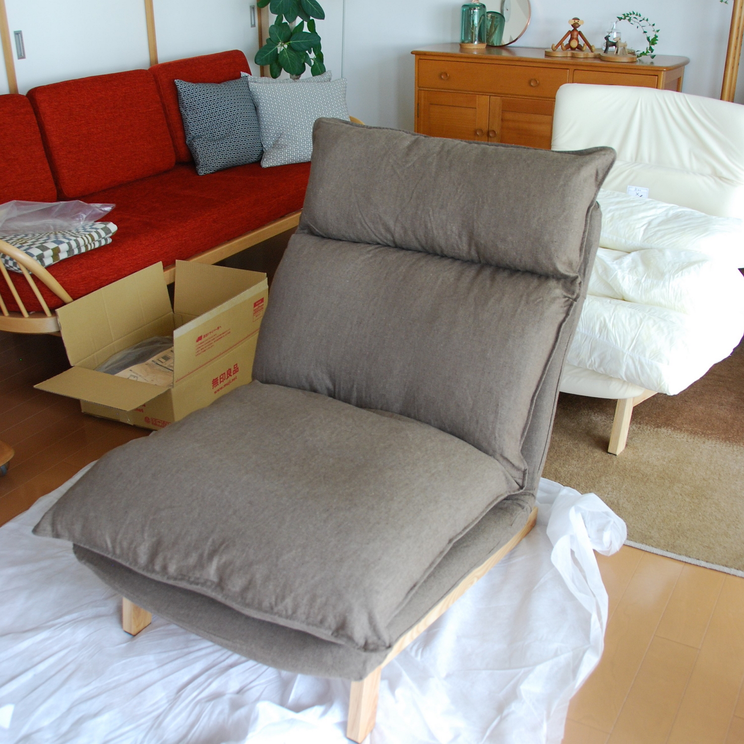無印良品】ハイバックリクライニングソファ 1シーター【組み立てと設置