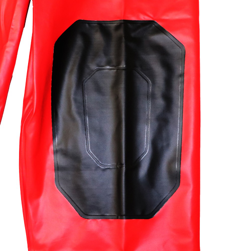 マリンメイト ハイブリッド2 セピアレッド 胸付ズボン ｜ 漁師カッパ