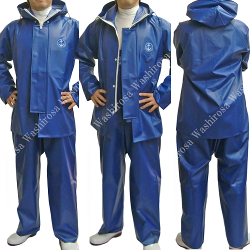 水産マリンレリー 花紺 上下セット ｜ 漁師カッパ専門店 Washirosa