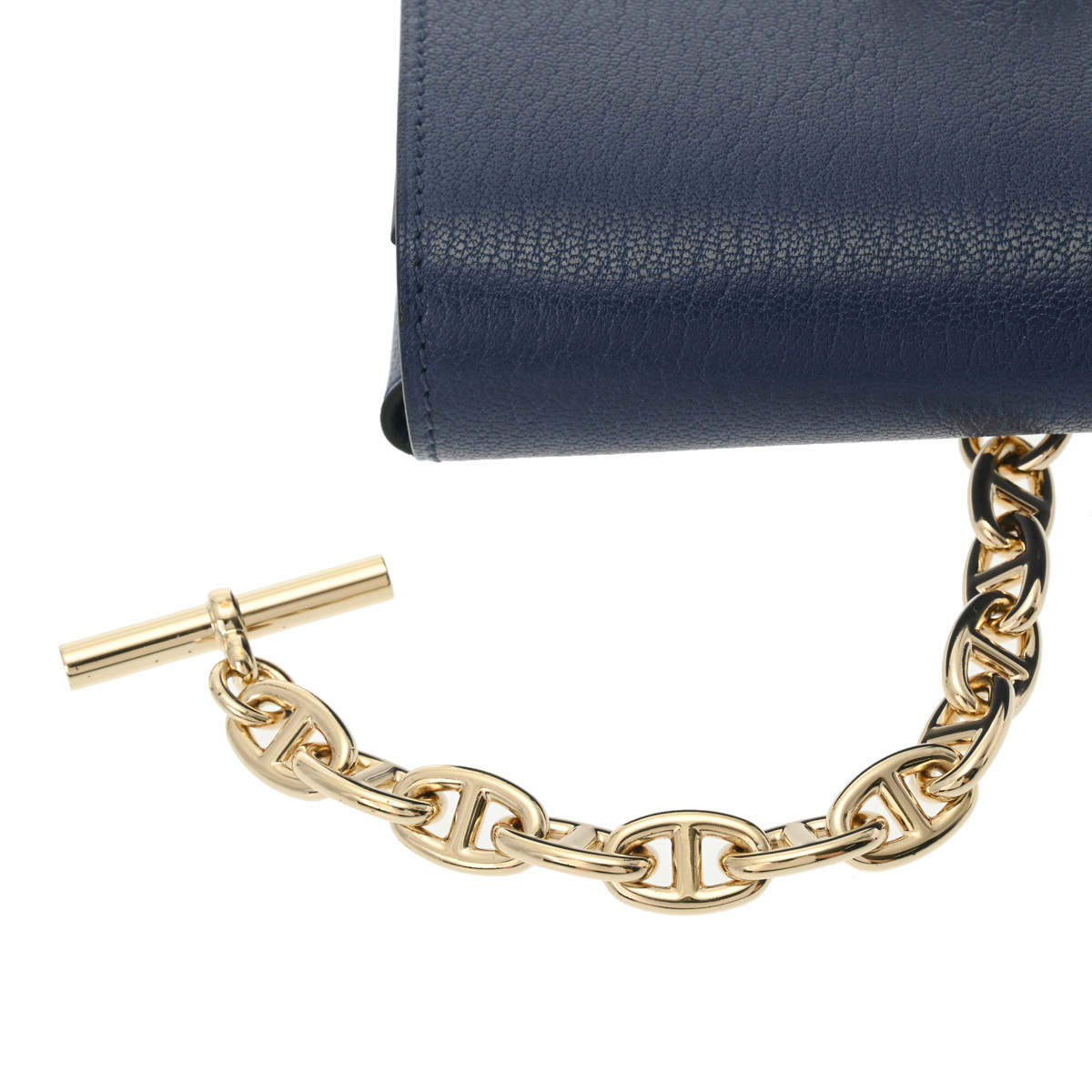 エルメス シェーヌダンクル コンパクト ブルーサフィール シェーブル