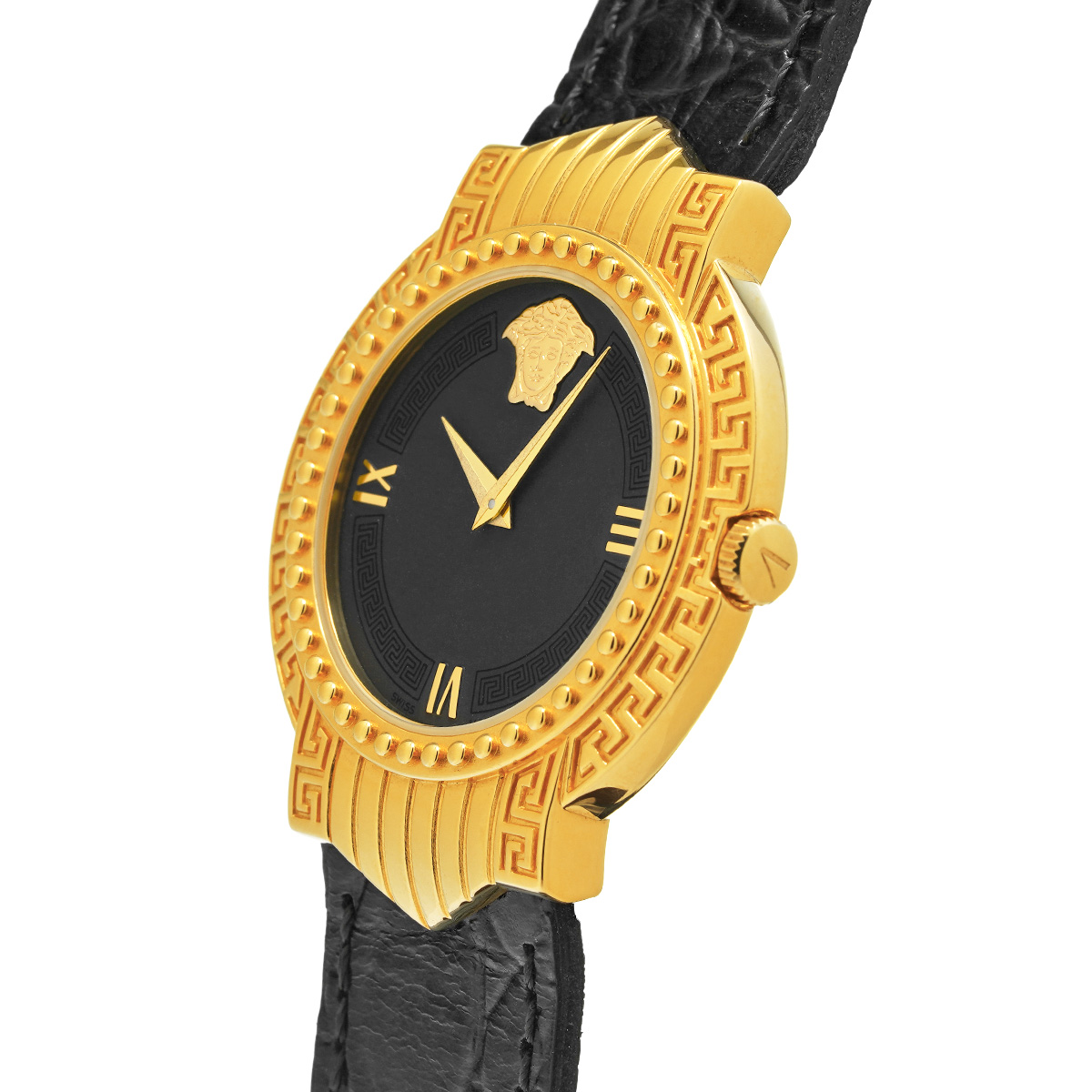 ヴェルサーチ シグネチャー 7066925 ブラック レディース 時計 【中古