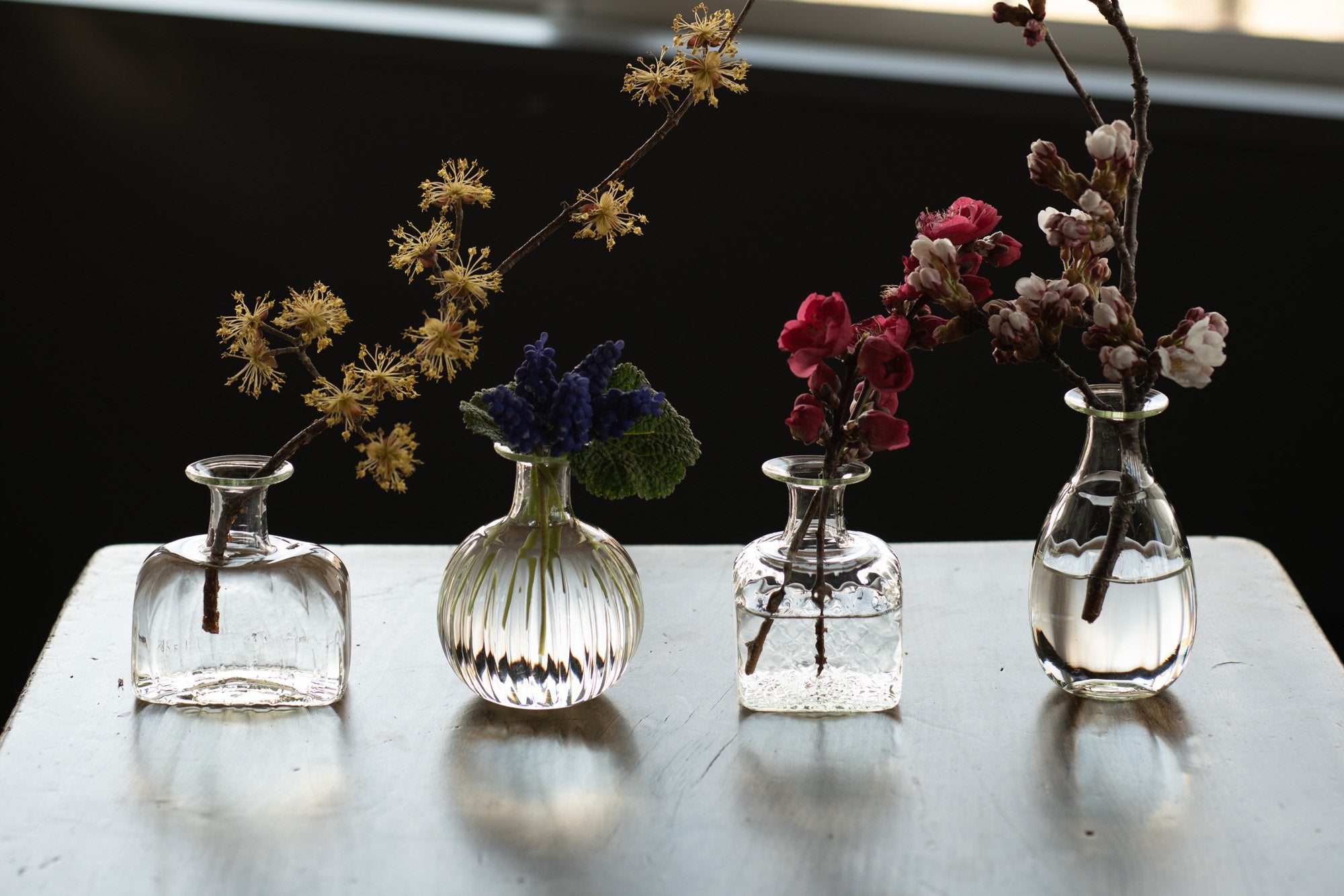 新品未使用＊ 泡入りガラスの一輪挿し ガラス作家 くるみガラス