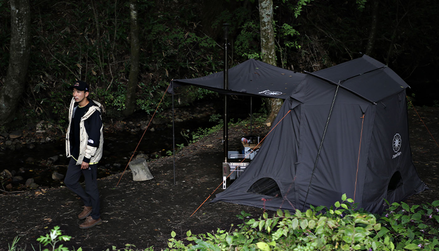 煙突穴完備で薪ストーブが使える、台形ソロテントが登場！ | GO OUT WEB